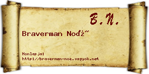 Braverman Noé névjegykártya